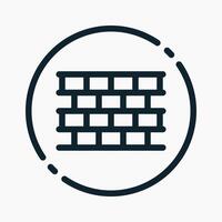 Design Illustration graphic of wall icon with line style. Suitable for UI, mobile design, web design, etc. vector