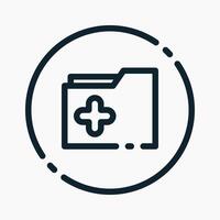 Design Illustration graphic of add files icon with line style. Suitable for UI, mobile design, web design, etc. vector
