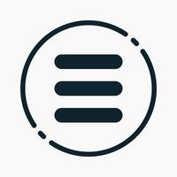Design Illustration graphic of hamburger icon with glyph style. Suitable for UI, mobile design, web design, etc. vector