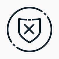 Design Illustration graphic of unprotected icon with line style. Suitable for UI, mobile design, web design, etc. vector