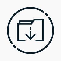 Design Illustration graphic of download folder icon with line style. Suitable for UI, mobile design, web design, etc. vector