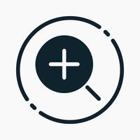Design Illustration graphic of zoom in icon with glyph style. Suitable for UI, mobile design, web design, etc. vector