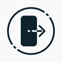 Design Illustration graphic of logout icon with glyph style. Suitable for UI, mobile design, web design, etc. vector