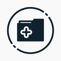Design Illustration graphic of add files icon with glyph style. Suitable for UI, mobile design, web design, etc. vector