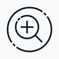 Design Illustration graphic of zoom in icon with line style. Suitable for UI, mobile design, web design, etc. vector