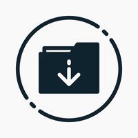 Design Illustration graphic of download folder icon with glyph style. Suitable for UI, mobile design, web design, etc. vector