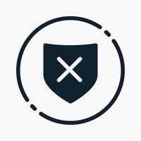 Design Illustration graphic of unprotected icon with glyph style. Suitable for UI, mobile design, web design, etc. vector