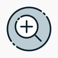 Design Illustration graphic of zoom in icon with colored outline style. Suitable for UI, mobile design, web design, etc. vector