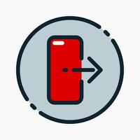 Design Illustration graphic of logout icon with colored outline style. Suitable for UI, mobile design, web design, etc. vector