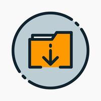 Design Illustration graphic of download folder icon with colored outline style. Suitable for UI, mobile design, web design, etc. vector