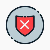 Design Illustration graphic of unprotected icon with colored outline style. Suitable for UI, mobile design, web design, etc. vector