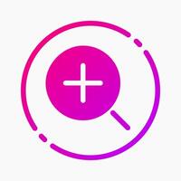 Design Illustration graphic of zoom in icon with gradient style. Suitable for UI, mobile design, web design, etc. vector
