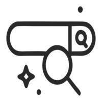 Search bar with magnifying glass for website or app interface. Great for designing web pages, mobile applications, or digital platforms. vector