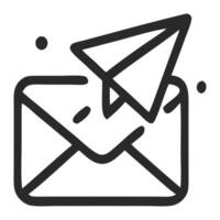 Email marketing takes flight with a paper airplane escaping an envelope. Ideal for digital marketing concepts featuring email campaigns. vector