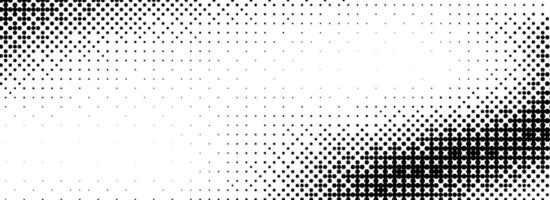 Pixelated bitmap texture overlay. Black dither pattern wallpaper. Abstract glitch gradient pattern. 8 bit game background. Wide raster halftone screen backdrop. Rasterized halfton cover vector