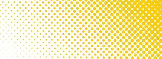 Yellow halftone corner gradient texture. Fading cartoon polka dot background. Dotted tilted gradation pattern. Fading comic pop art overlay backdrop. Slant frame halfton patern effect wallpaper vector