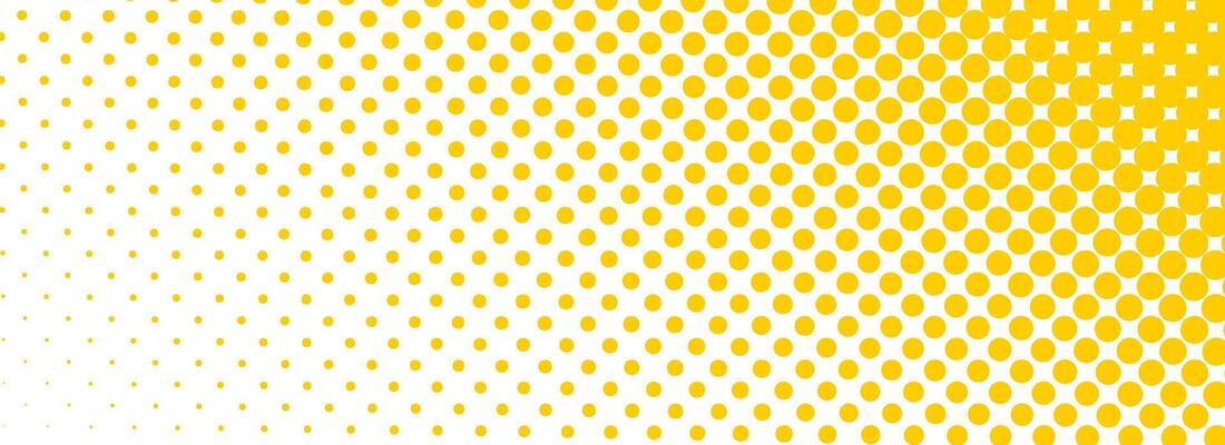 Yellow halftone corner gradient texture. Fading cartoon polka dot background. Dotted tilted gradation pattern. Fading comic pop art overlay backdrop. Slant frame halfton patern effect wallpaper
