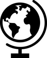 Globe icon for school learning and education on white background. World globe maps vector