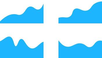 Set of blue wave shape curve lines. Abstract design element for top and bottom page web site. Liquid dividers shape element. Modern separator header for website and app vector