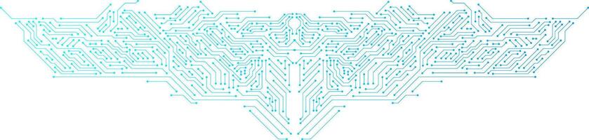 Circuit board network connected line isolated on transparent background. Motherboard, cpu, processor and artificial intelligence concept. Digital microchip semiconductor vector