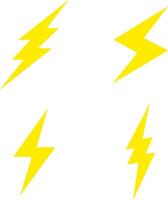 Set of lightning bolt flash icon. Thunderbolt flat icon for apps and websites. Energy, electricity, and power concept vector