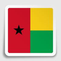 Guinea Bissau flag icon on paper square sticker with shadow. Button for mobile application or web. image vector
