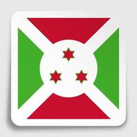 Burundi flag icon on paper square sticker with shadow. Button for mobile application or web. image vector