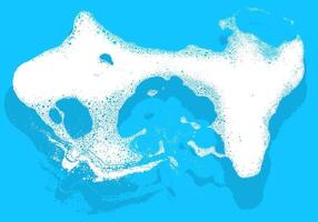 soap Foam Outlines in grunge overlay on water background. Hygiene and cleanliness. Blue and white image vector