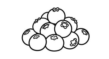 Bunch of Blueberries Simple Outline Drawing Great for Children Coloring Book vector