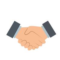 Handshake icon symbolizing partnership, collaboration, business agreement, and teamwork. Flat design for corporate use vector