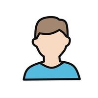 Flat icon of a male user profile representing account, person, or avatar. Ideal for user interfaces or login systems vector