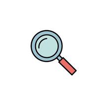 magnifying glass icon used for search, exploration, or zoom functionality in apps and websites vector