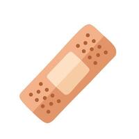 Flat illustration of a single adhesive bandage, ideal for representing small injuries and first aid vector