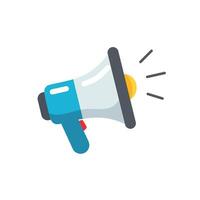 Flat icon of a megaphone symbolizing marketing, promotion, and announcements. Ideal for advertising and communication concepts vector