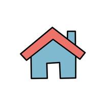 Flat home icon in soft color palette representing homepage, main menu, or real estate concept. Suitable for website or app UI vector