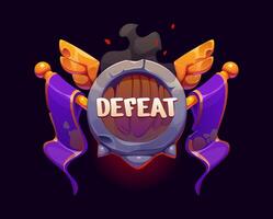 Defeat game frame icon, gui badge vector