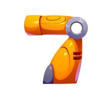 Robot font, cyborg machine robotic hand gear type vector