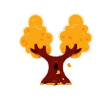 Autumn forest font typeset old tree letter Y vector