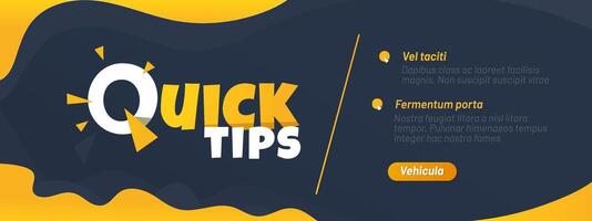 Quick tips banner retro template background vector
