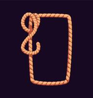 Cartoon pirate rope icon forms rectangular border vector