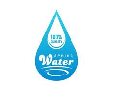 Spring water icon representing blue droplet vector