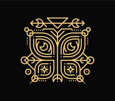 Magic Boho esoteric butterfly insect symbol vector