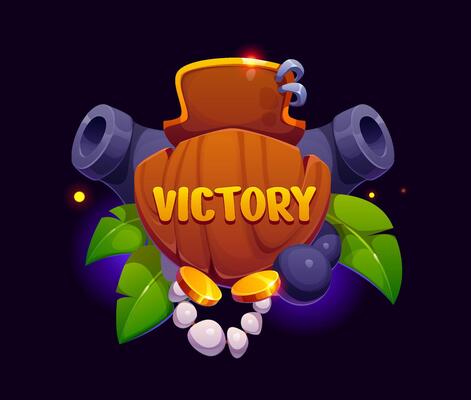 Pirate game victory award icon and UI asset badge