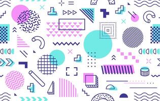 Abstract geometric Memphis pattern background vector
