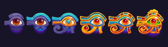 Horus eye rating rank badge, level progress stage vector