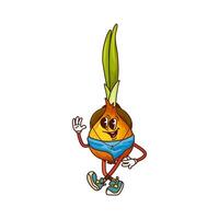 Groovy onion cowboy or vegetable bandit character vector