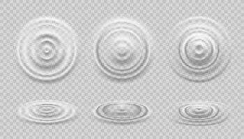 Top view ripple water wave, drop splash effect vector