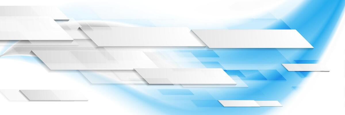 White and blue abstract concept geometric tech banner design