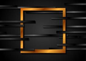 Luxury golden geometric square frame abstract background vector