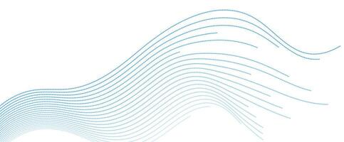 Blue art minimal wavy dotted lines abstract futuristic tech background vector